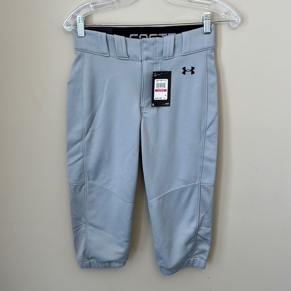 Under Armour Gray Cropped Fitted Pants Size XS - Picture 1 of 10